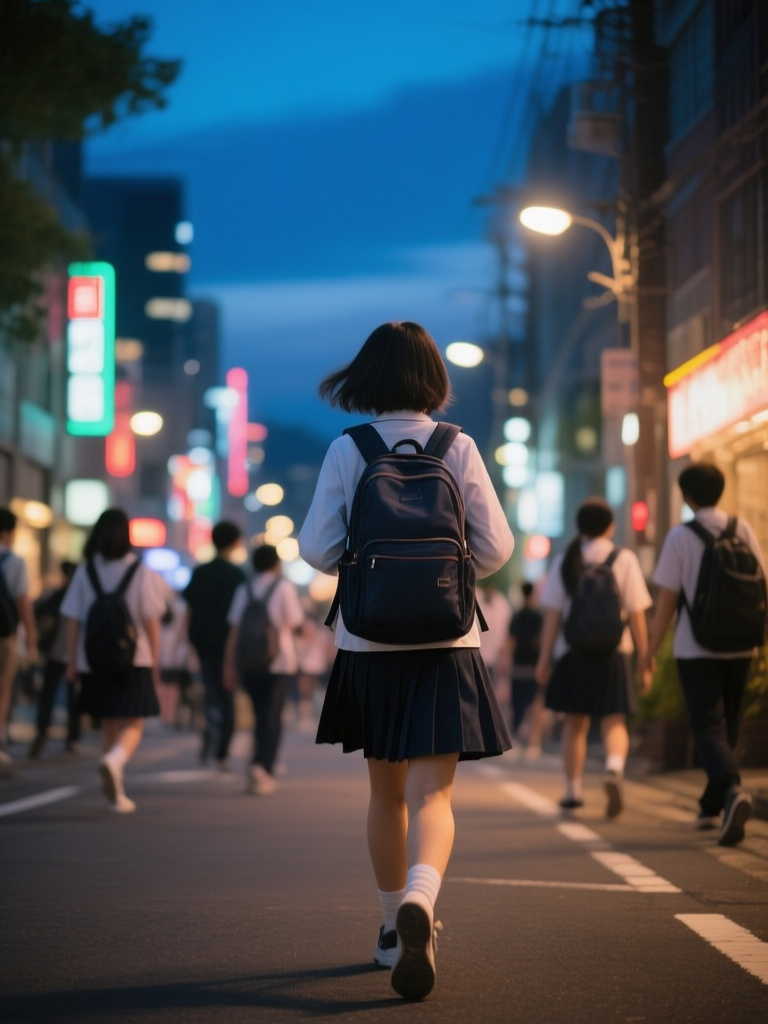 Qwen Image Street at dusk